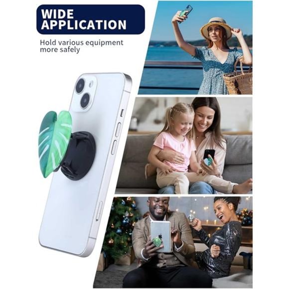 8 Pcs Leaves Phone Holder Green Plant Cell Phone Grip Holder Phone Sockets - Picture 6 of 8